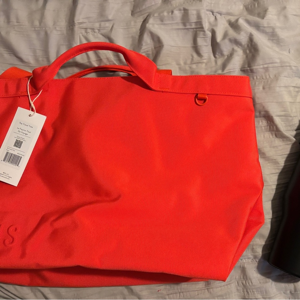 Stylish BEIS Flame Travel Tote Bag & Black Hydrojug 40 oz Tumbler.